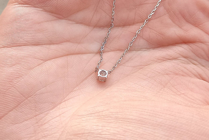 Buy Dainty Diamond Necklace Floating Diamond Solitaire Necklace Minimalist  Jewelry Bridesmaid Necklace Gift for Her BYSDMJEWELS Online in India - Etsy